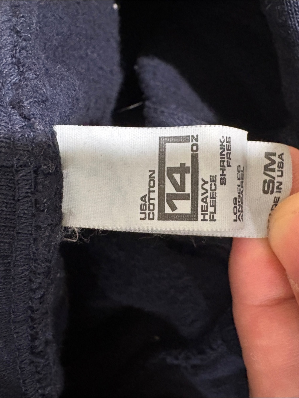 Los Angeles Apparel Dark Navy Heavy Fleece Hoodie - Picture 3 of 3